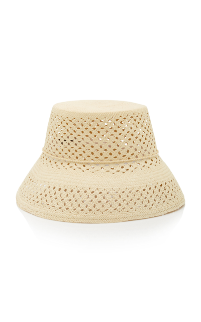 Shop Sensi Studio Calado Lamp Shade Straw Hat In Neutral