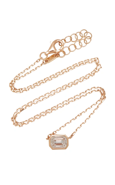 Shop As29 Illusion 18k Rose Gold Diamond Necklace In Pink