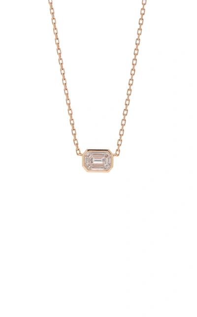 Shop As29 Illusion 18k Rose Gold Diamond Necklace In Pink