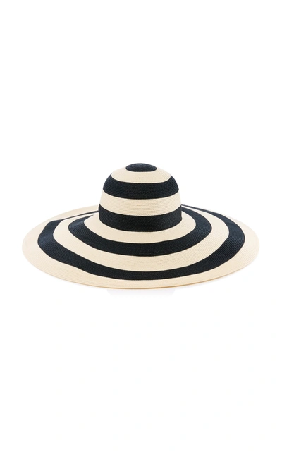 Shop Eugenia Kim Sunny Straw Hat In Black/white