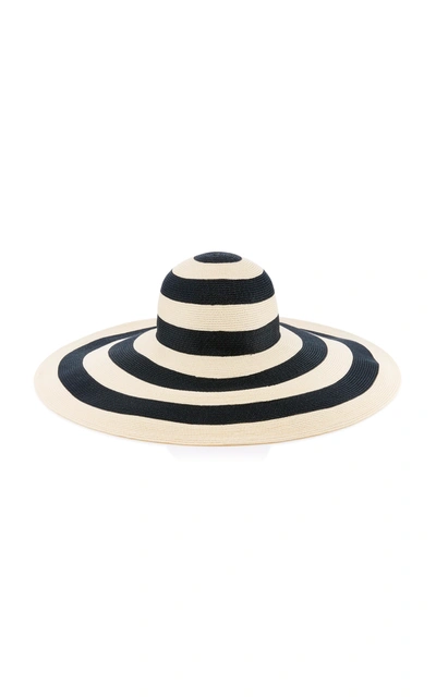 Shop Eugenia Kim Sunny Straw Hat In Black/white