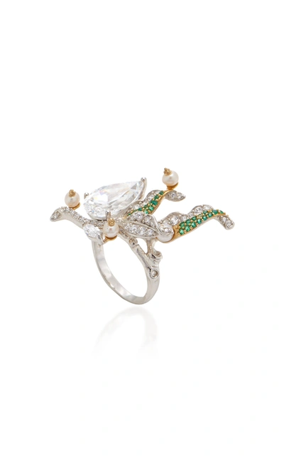 Shop Anabela Chan Lily Of The Valley 18k Gold Vermeil And Multi-stone Ring In White