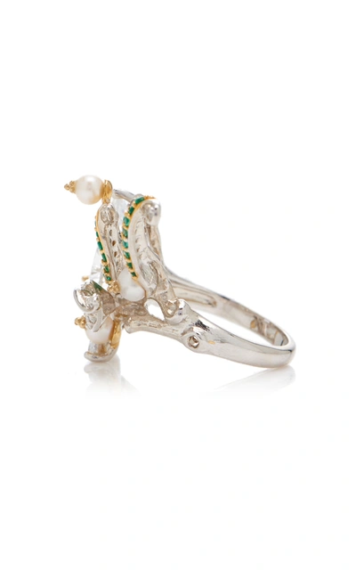 Shop Anabela Chan Lily Of The Valley 18k Gold Vermeil And Multi-stone Ring In White