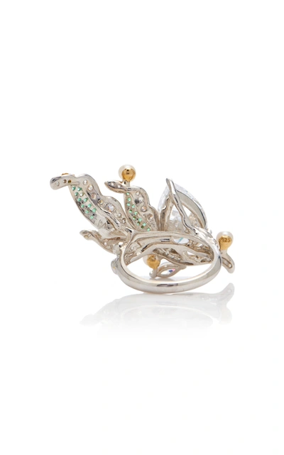 Shop Anabela Chan Lily Of The Valley 18k Gold Vermeil And Multi-stone Ring In White