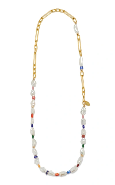 Shop Lizzie Fortunato Women's Daydream Pearl Beaded Gold-plated Necklace In Multi