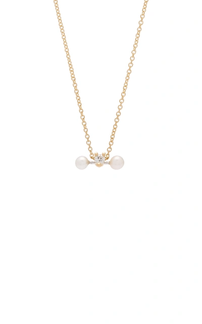 Shop Delfina Delettrez Women's Convertible 18k Gold; Diamond And Pearl Necklace