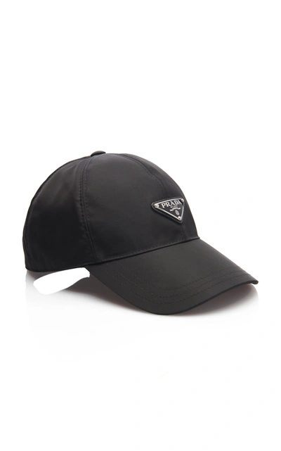 Shop Prada Logo-detailed Nylon Cap In Black
