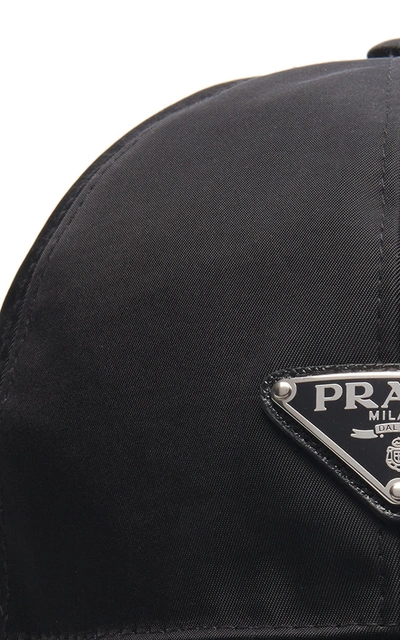 Shop Prada Logo-detailed Nylon Cap In Black