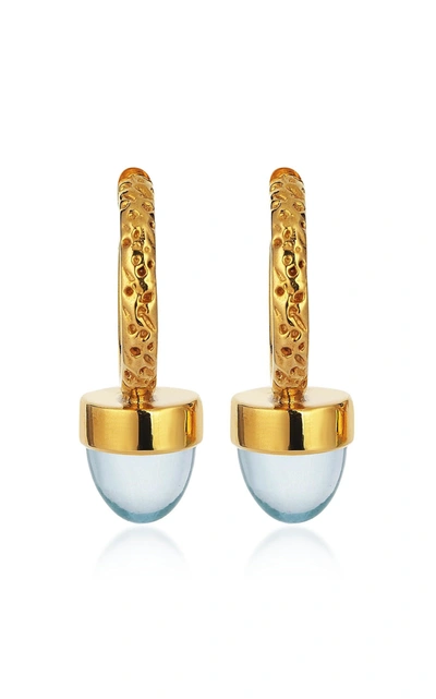 Shop Evren Kayar Women's Celestial Neptune 18k Yellow Gold Topaz Earrings In Blue