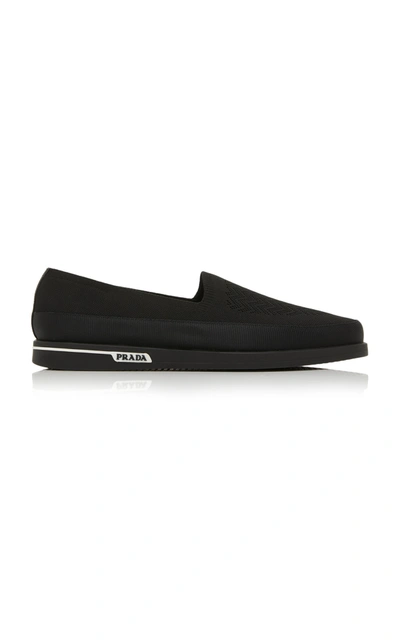 Shop Prada Knit Slip-on Sneakers In Black