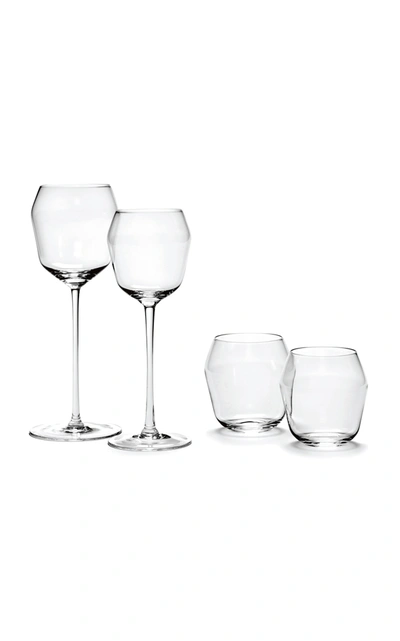 Shop Ann Demeulemeester For Serax Set-of-four Billie 30 Cl Red Wine Glass In White