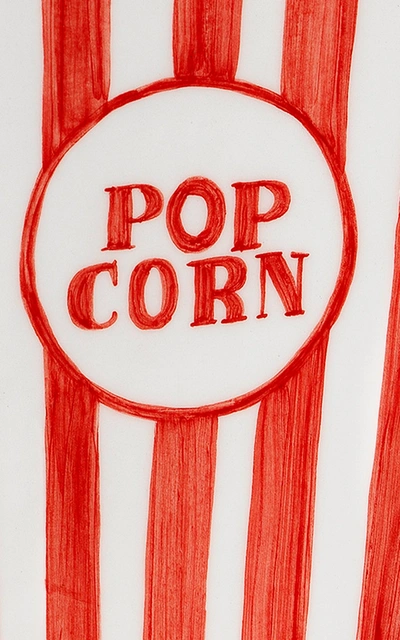 Shop Moda Domus Small Ceramic Pop Corn Bucket; Hand-painted Decoration In Red