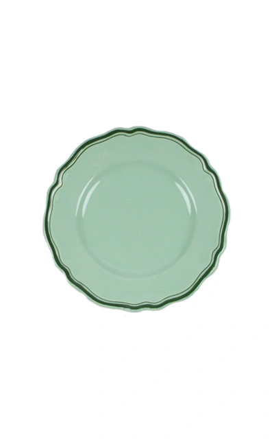 Shop Moda Domus ; Set-of-four Hand-painted Ceramic Salad Plates In Green