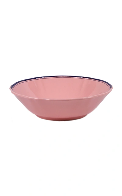 Shop Moda Domus ; Large Ceramic Hand-painted Serving Bowl In Navy