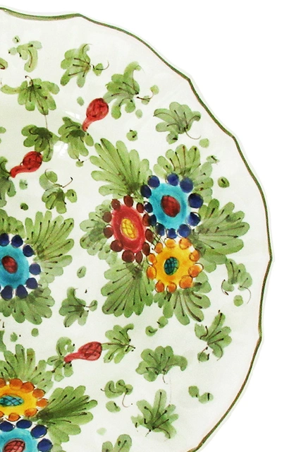 Moda Domus Fiorito By ; Set-of-four Hand-painted Ceramic Bowls In Green