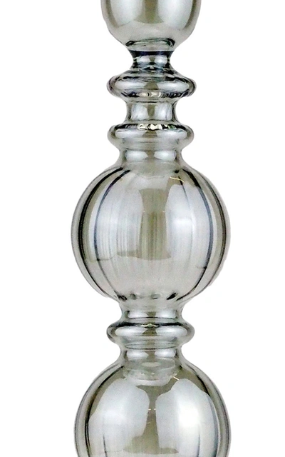Moda Domus Set-of-two Tall Glass Candle Sticks In Green,gold