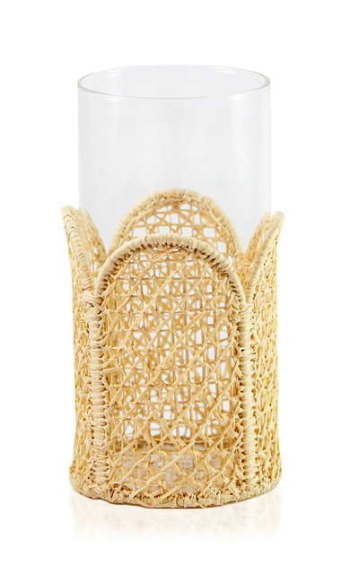 MODA DOMUS SET-OF-FOUR WICKER-LINED TALL GLASSES 