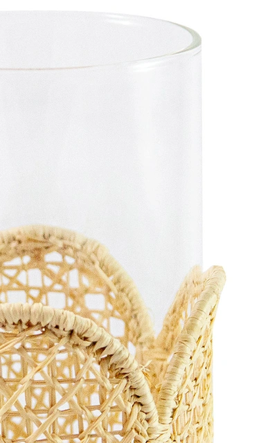 Moda Domus Set-of-four Raffia-lined Tall Glasses In Neutral