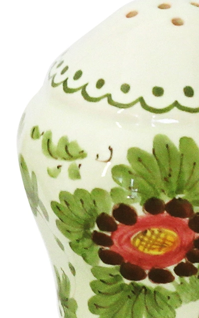 Moda Domus Fiorito By ; Hand-painted Ceramic Salt And Pepper Set In Green