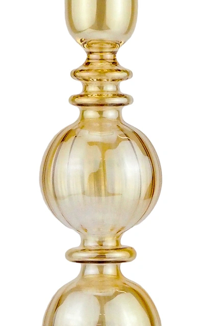 Moda Domus Set-of-two Tall Glass Candle Sticks In Yellow