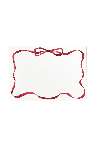 Clementina Sketchbook Set-of-ten Ribbon-painted Stationary Cards In Multi