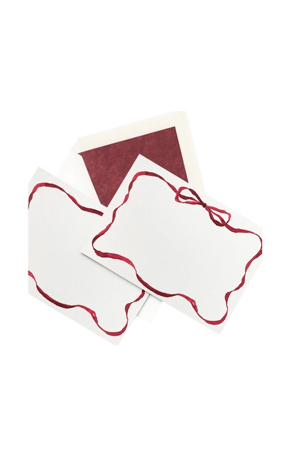 Clementina Sketchbook Set-of-ten Ribbon-painted Stationary Cards In Multi
