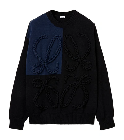 Shop Loewe Embroidered Anagram Sweater