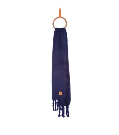 Shop Loewe Fluffy Scarf In Blue