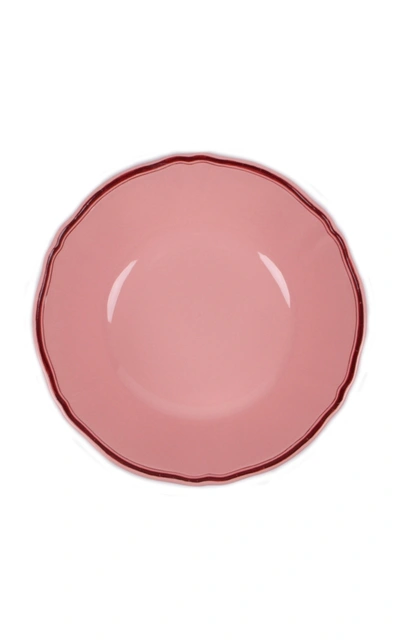 Shop Moda Domus ; Large Ceramic Hand-painted Serving Bowl In Pink