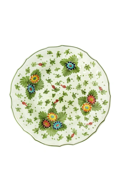 Moda Domus Fiorito By ; Set-of-four Hand-painted Ceramic Soup Bowls In Green