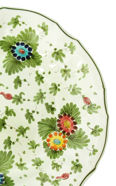 Moda Domus Fiorito By ; Set-of-four Hand-painted Ceramic Soup Bowls In Green