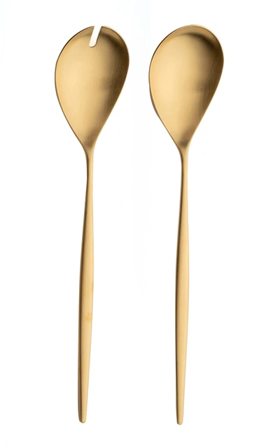Shop Cutipol Moon Stainless Steel Two-piece Salad Set In Gold