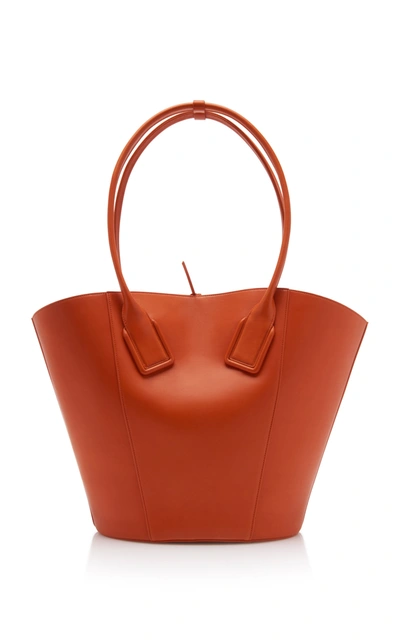 Shop Bottega Veneta Medium Basket Tote In Orange