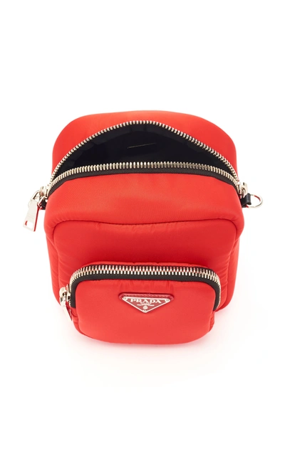 Shop Prada Shell Shoulder Bag In Red