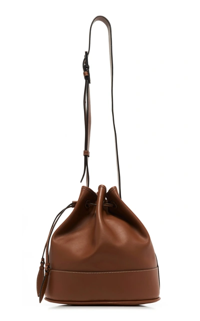 Shop Hunting Season Drawstring Leather Shoulder Bag In Brown