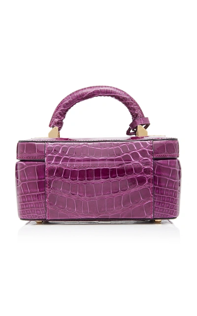 Shop Stalvey Exclusive Alligator Mini Beauty Case In Fuchsia