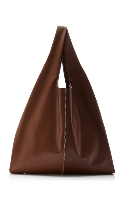 Shop Nanushka Jo Color-block Vegan Leather Tote In Neutral