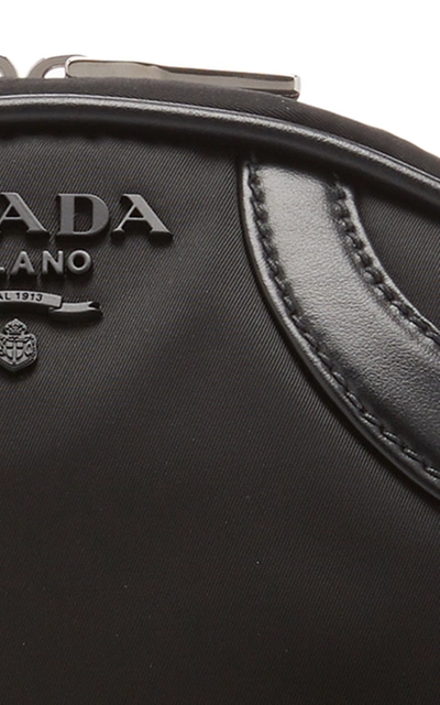 Shop Prada Half Moon Nylon Crossbody Bag In Black