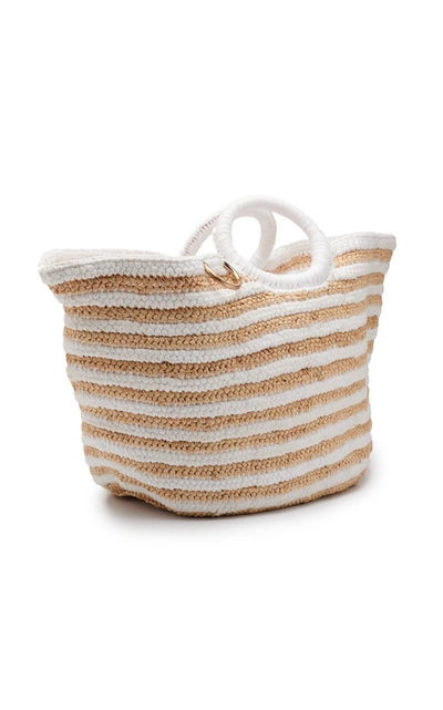 Shop Mizele Sun Bag Raffia-cotton Tote In White