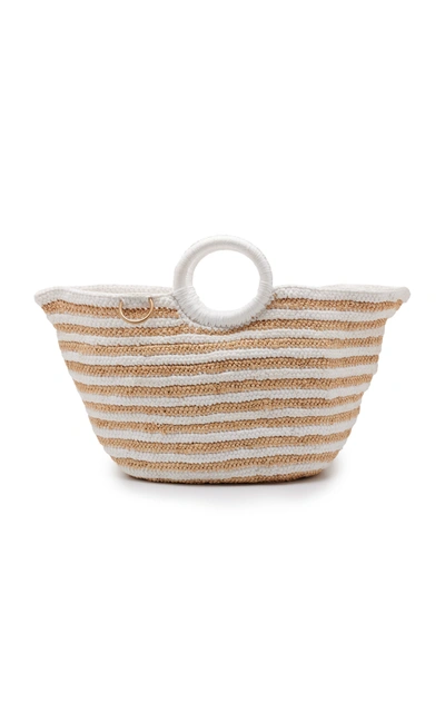 Shop Mizele Sun Bag Raffia-cotton Tote In White