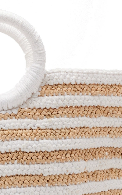 Shop Mizele Sun Bag Raffia-cotton Tote In White