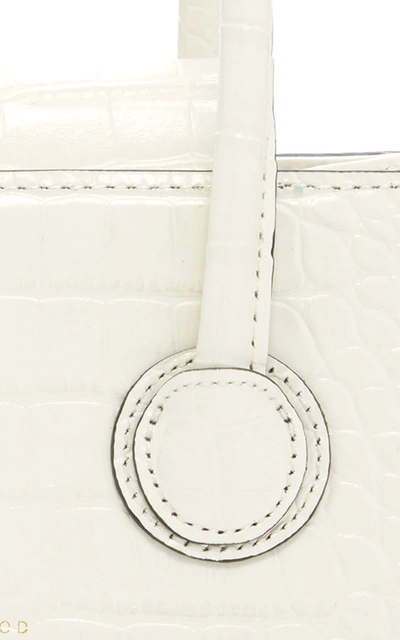 Shop Marge Sherwood Grandma Mini Croc-effect Leather Top Handle Bag In White