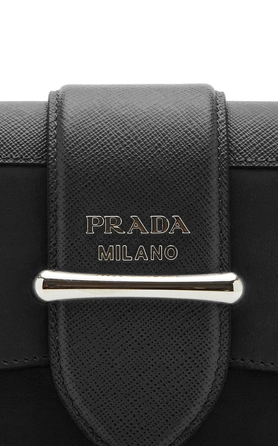 Shop Prada Leather Sidonie Bag In Black