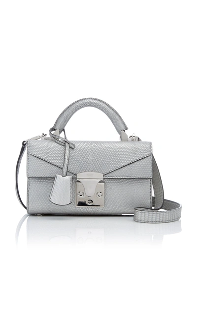 Shop Stalvey Exclusive Metallic Lizard Handbag In Silver