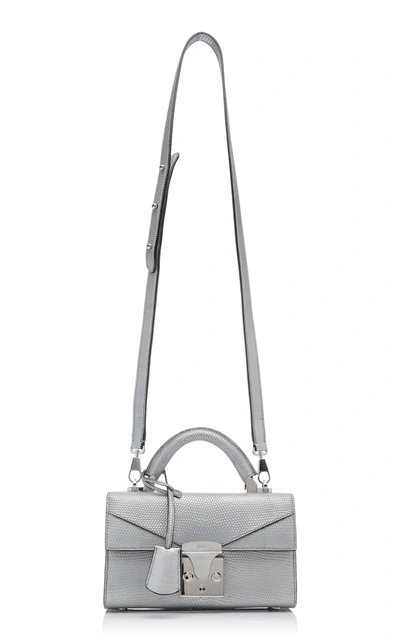 Shop Stalvey Exclusive Metallic Lizard Handbag In Silver