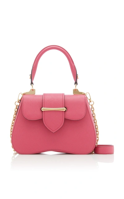 Shop Prada Sidonie Textured-leather Shoulder Bag In Pink