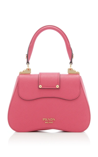 Shop Prada Sidonie Textured-leather Shoulder Bag In Pink