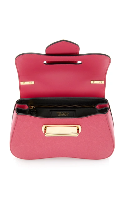 Shop Prada Sidonie Textured-leather Shoulder Bag In Pink