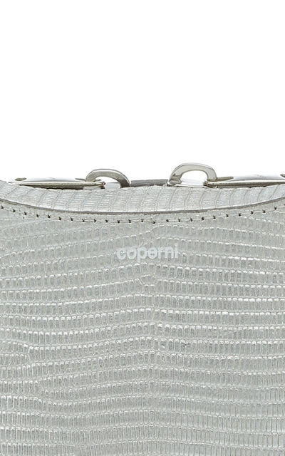 Shop Coperni Swipe Lizard-effect Leather Baguette Bag In Silver
