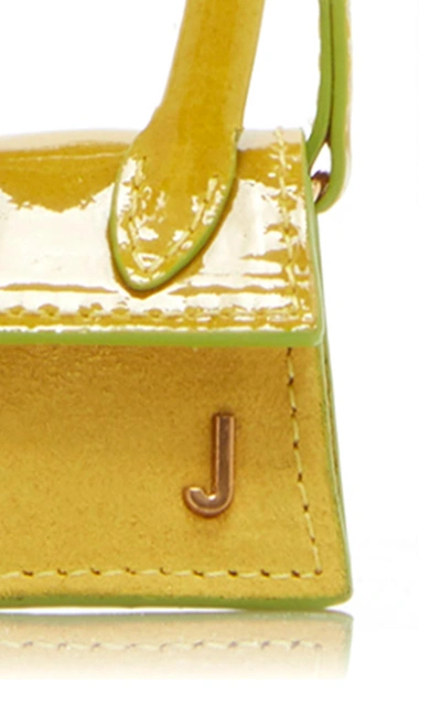 Shop Jacquemus Le Petit Chiquito Patent-leather And Suede Bag In Yellow